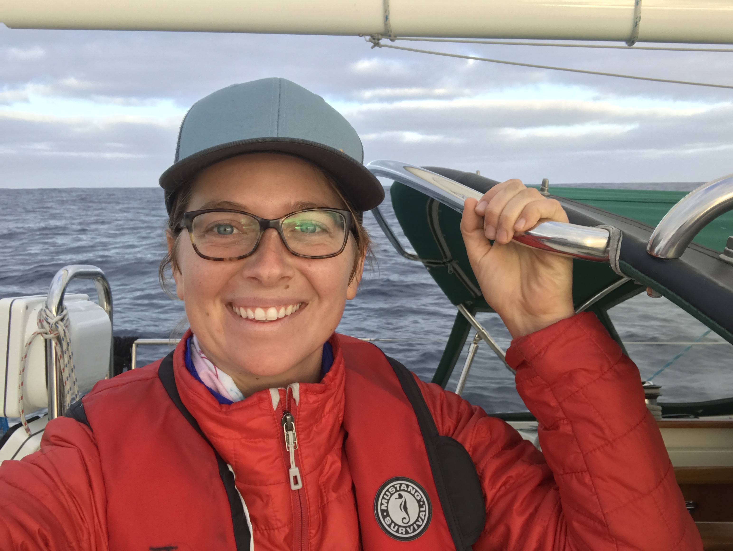 Me happy to be surrounded by a beautiful sea and sky.